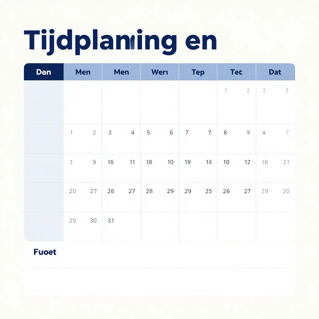 Tijdplanning en kalender overzicht